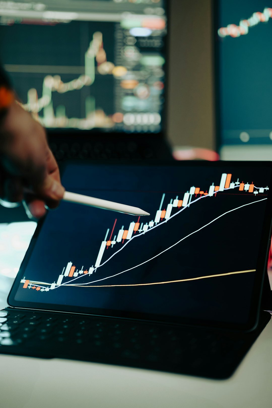 professional investor analyzing charts