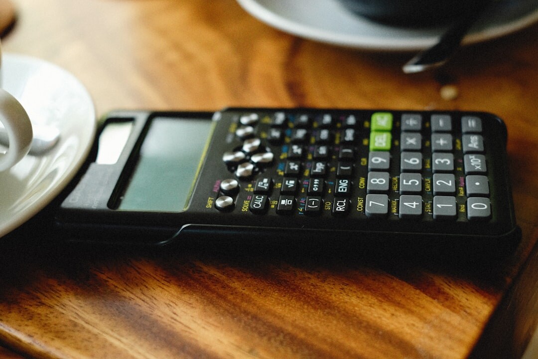 Calculator and notebook for family budgeting